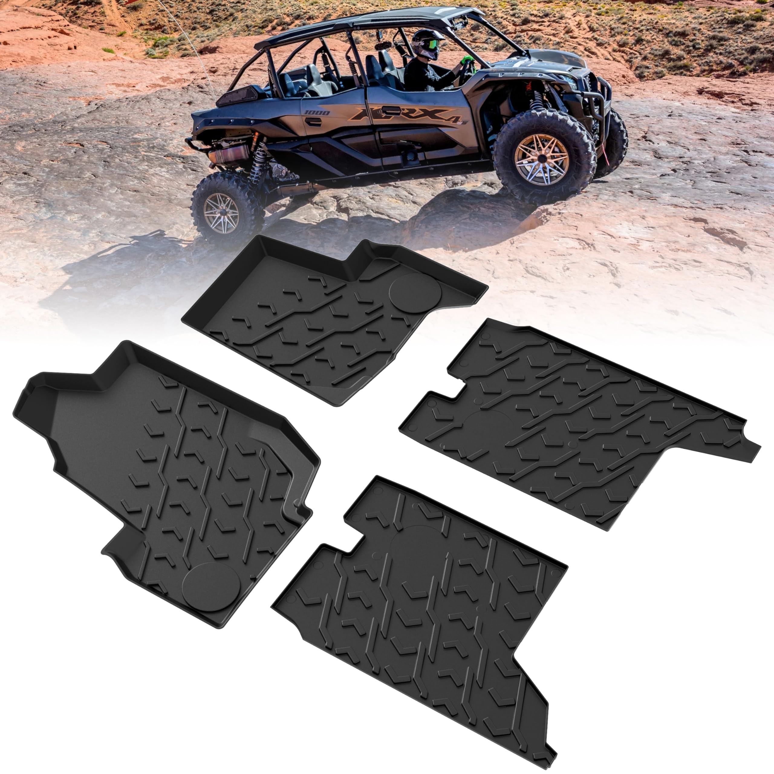 Amazon.com: SAUTVS TPE Floor Mats for Kawasaki Teryx KRX4, Rubber