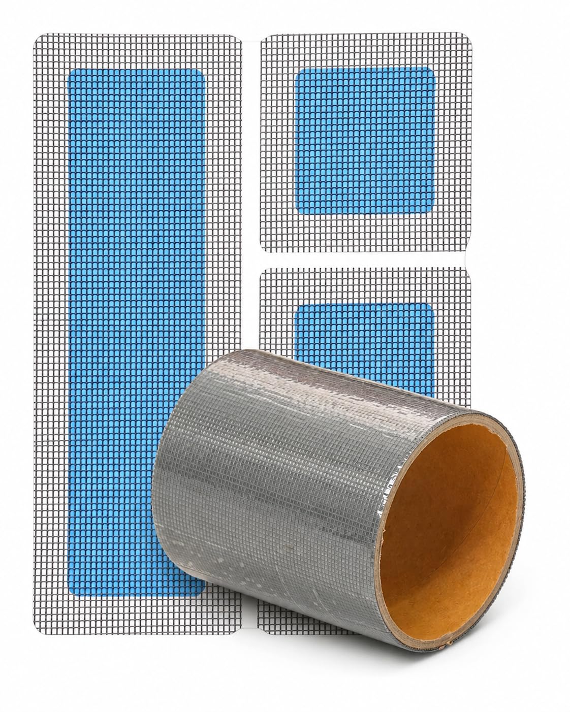 Window Screen Repair Tape and Patch Kit, 3.9 x 39.4 in Self-Adhesive Screen Repair Roll with Patches for Torn Window Screens, Mesh Doors, Holes and Tears