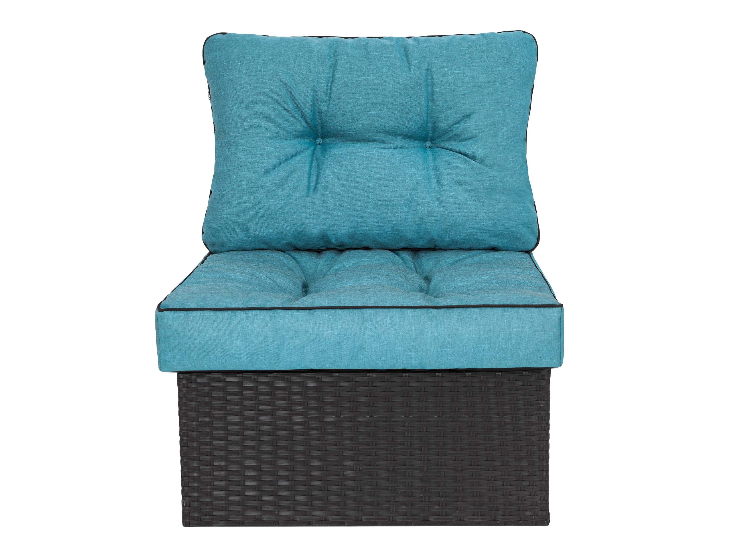 Cojin para Silla de Exterior - Cojín para Muebles de jardín con Respaldo - Cojin de Asiento 60 cm - Impermeables - Azul