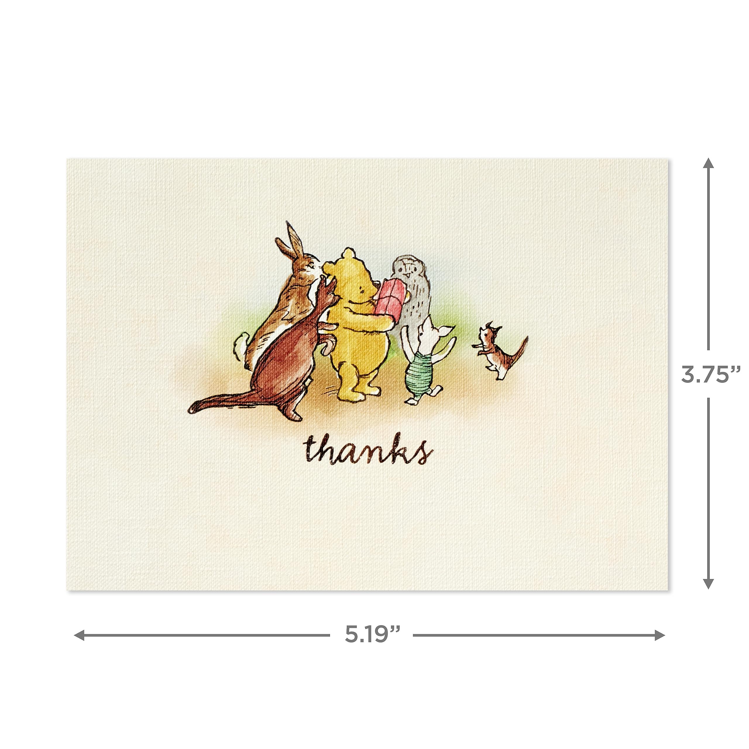Hallmark Disney Winnie the Pooh Thank You Notes (20 Blank Cards