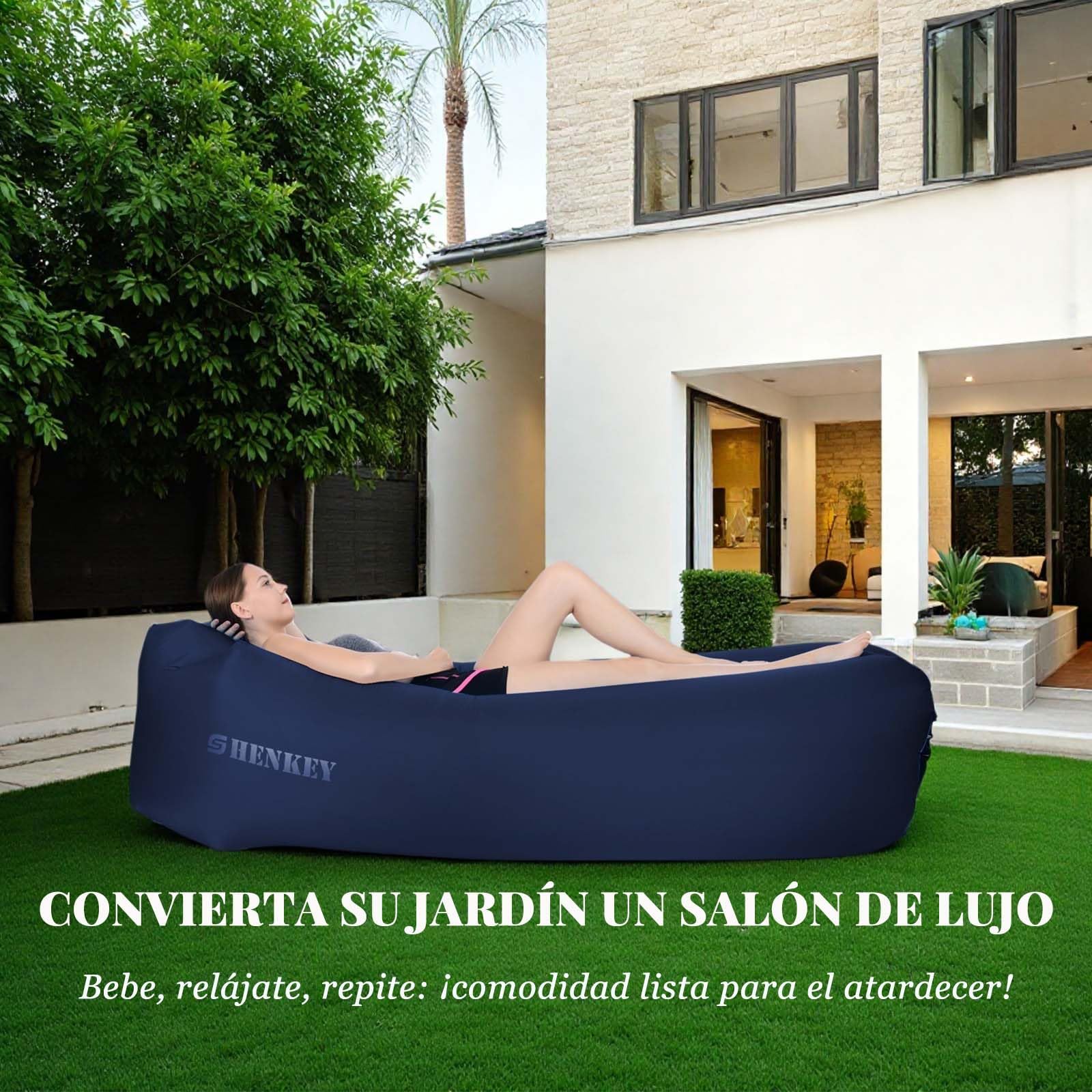 Sofá Inflable con Diseño Impermeable y Antifugas Sofá de Aire Portátil para Viajar, Acampar, Senderismo y Fiestas en la Playa