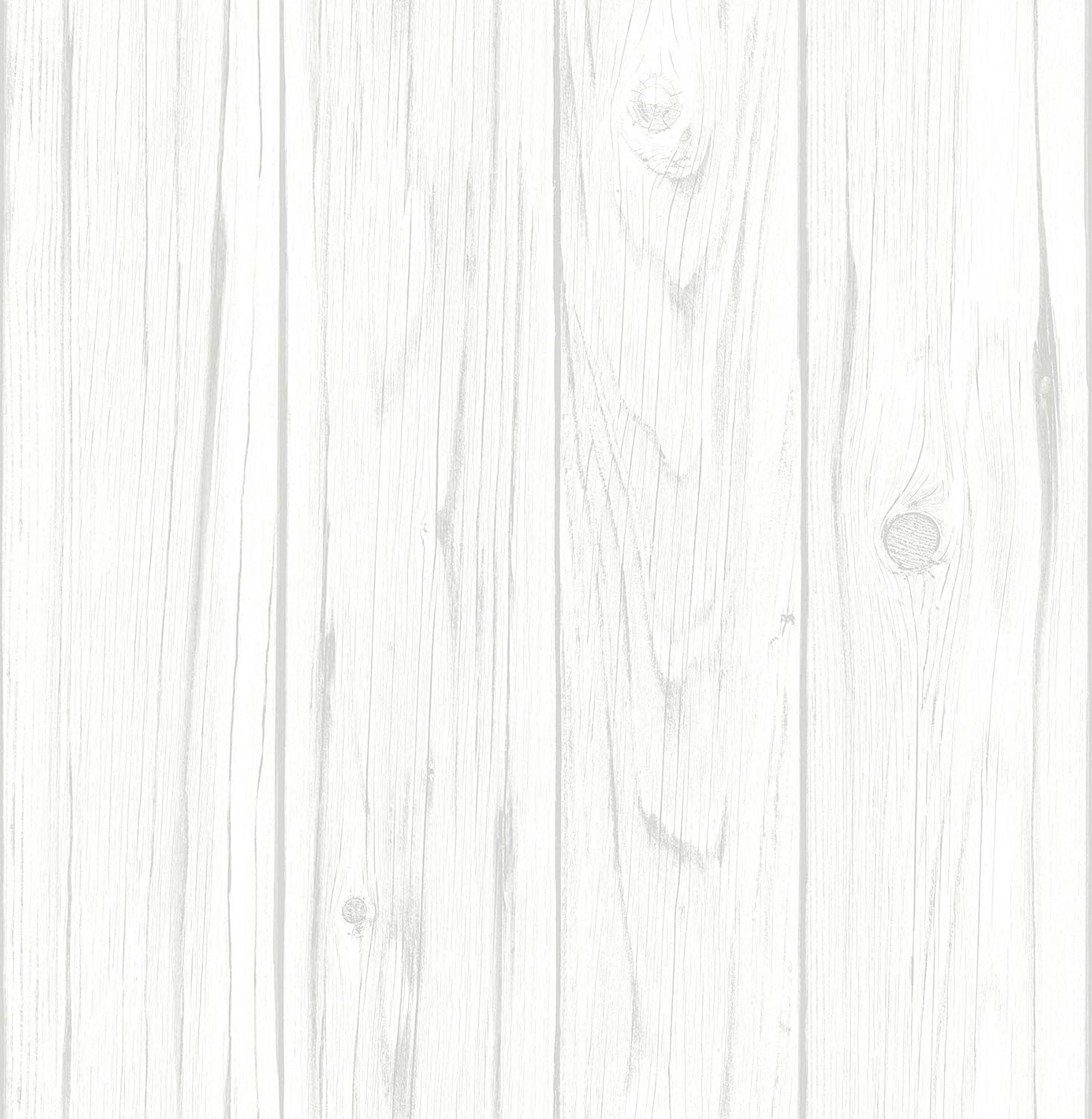 White and Gray Faux Wood Peel and Stick Wallpaper Roll