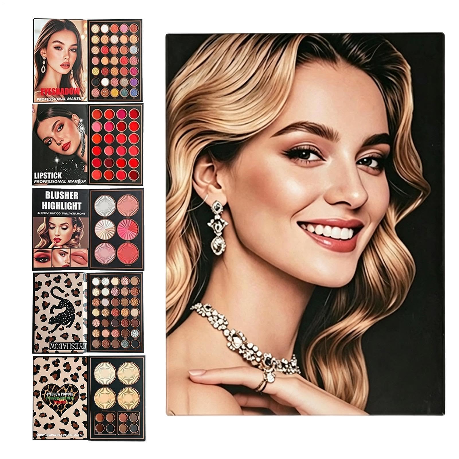 Palette di Ombretti Illuminante Portatile A Forma Di Libro | Ombretto Opaco Per Donne E Ragazze Ideale Per Bellezza Appuntamenti Feste Viaggi E Pendolarismo Quotidiano