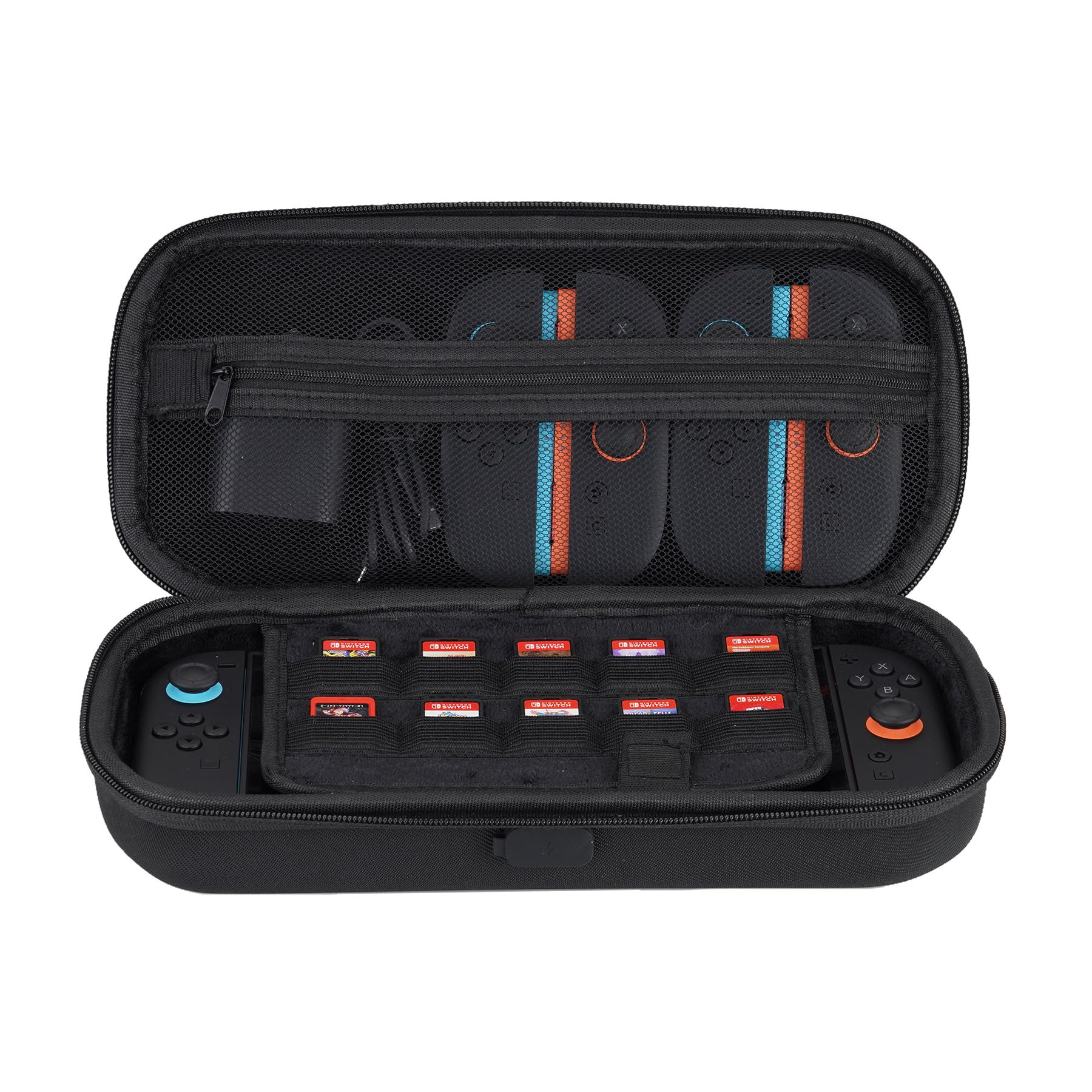 playvital Custodia per Nintendo Switch 2 con Porta di Ricarica, Borsa da Viaggio Case Portatile con 10 Slot per Schede di Gioco, Accessori Protettivi Antiurto per Switch 2 - Nero