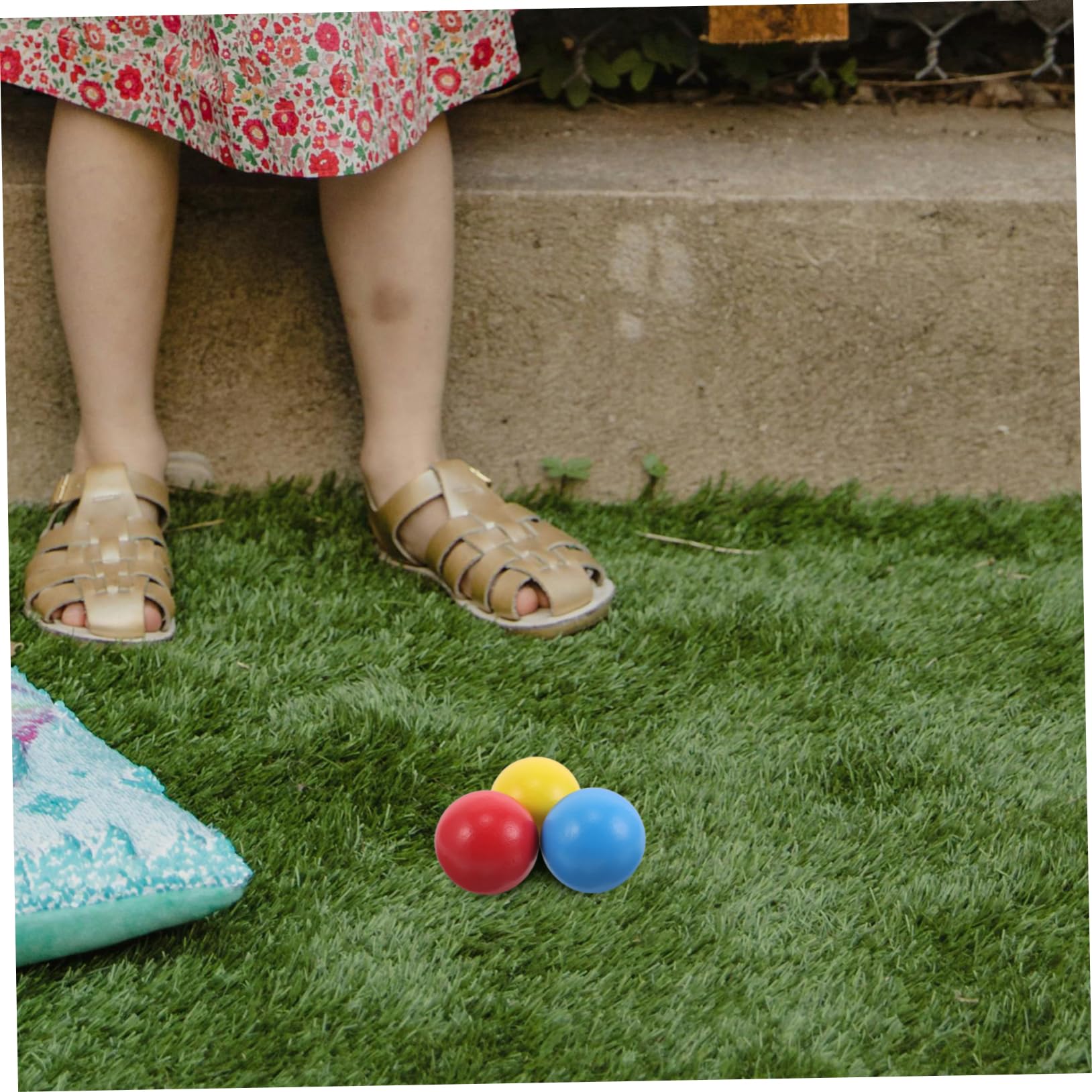 DECHOUS Lot De 3 Boules De Croquet en Bois Coloré pour Enfants Jeu De Pelouse Extérieur