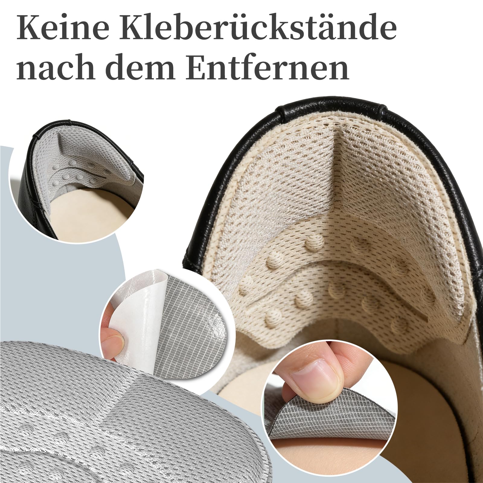SURFOU 6 Paia Cuscinetti per Scarpe Troppo Grandi, Proteggi Tallone Autoadesivi Antiscivolo, Inserti Morbidi, Migliora la Vestibilità, Adatto per Tacchi, Sneakers e Modelli Casual da Uomo e Donna