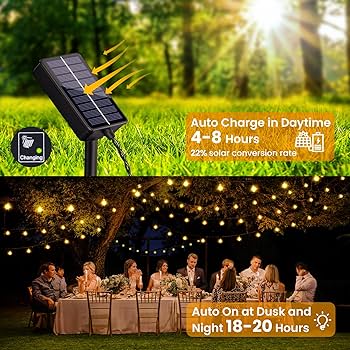 FOMYHEARD Guirnalda Solar 11M 60 LED 8 Modos, Luces Exterior Jardín IP65 Impermeable, Para Boda, Fiesta, Patio, Balcón Decoración - Blanco Cálido : Amazon.es: Iluminación