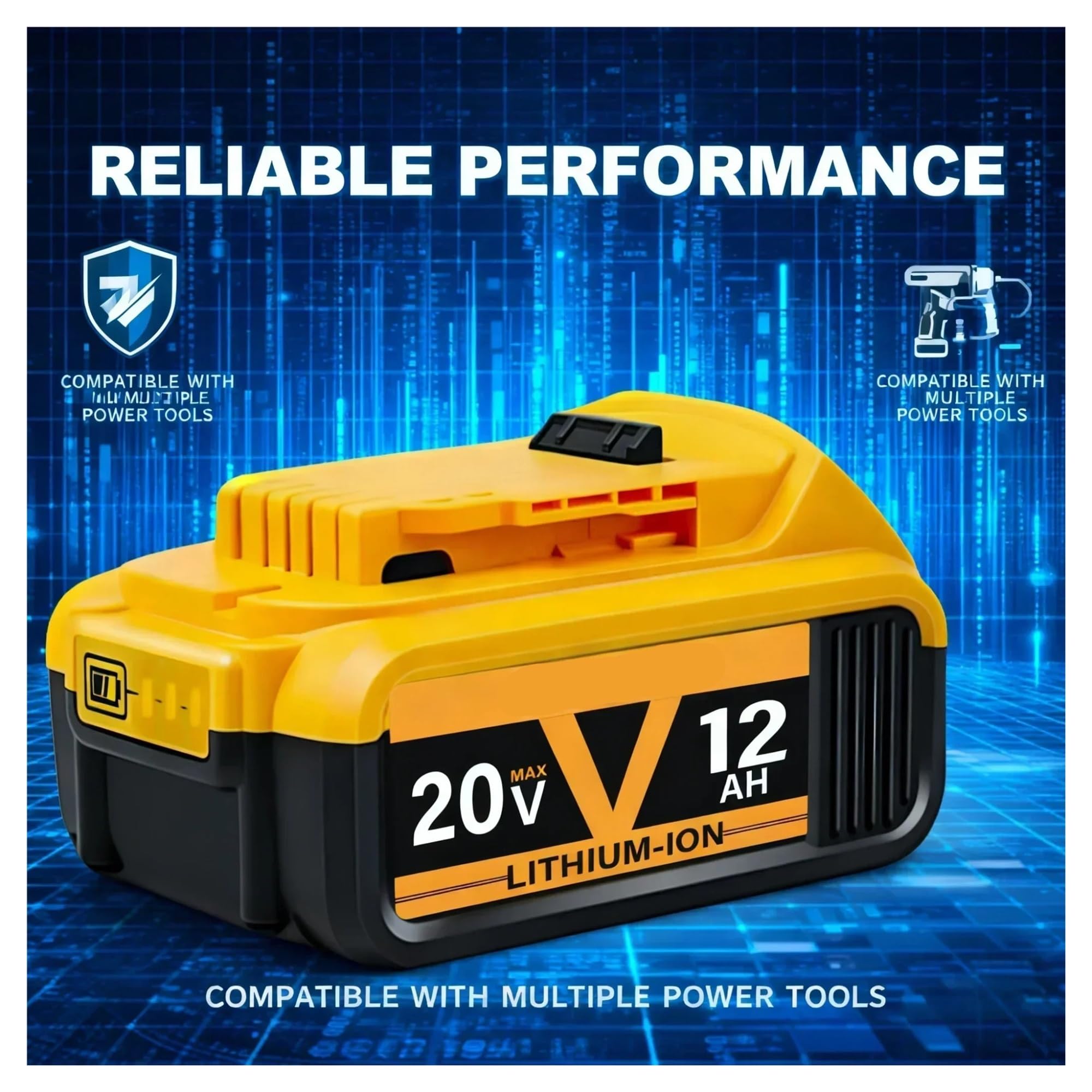 DCF845 DCF850 DCF892 DCF911 DCD800 DCD805 Batería De Herramientas Eléctricas | Batería Batería de iones de litio de 8/10/12 Ah, 20 V, compatible con Dewalt(3PCS 10.0Ah battery)