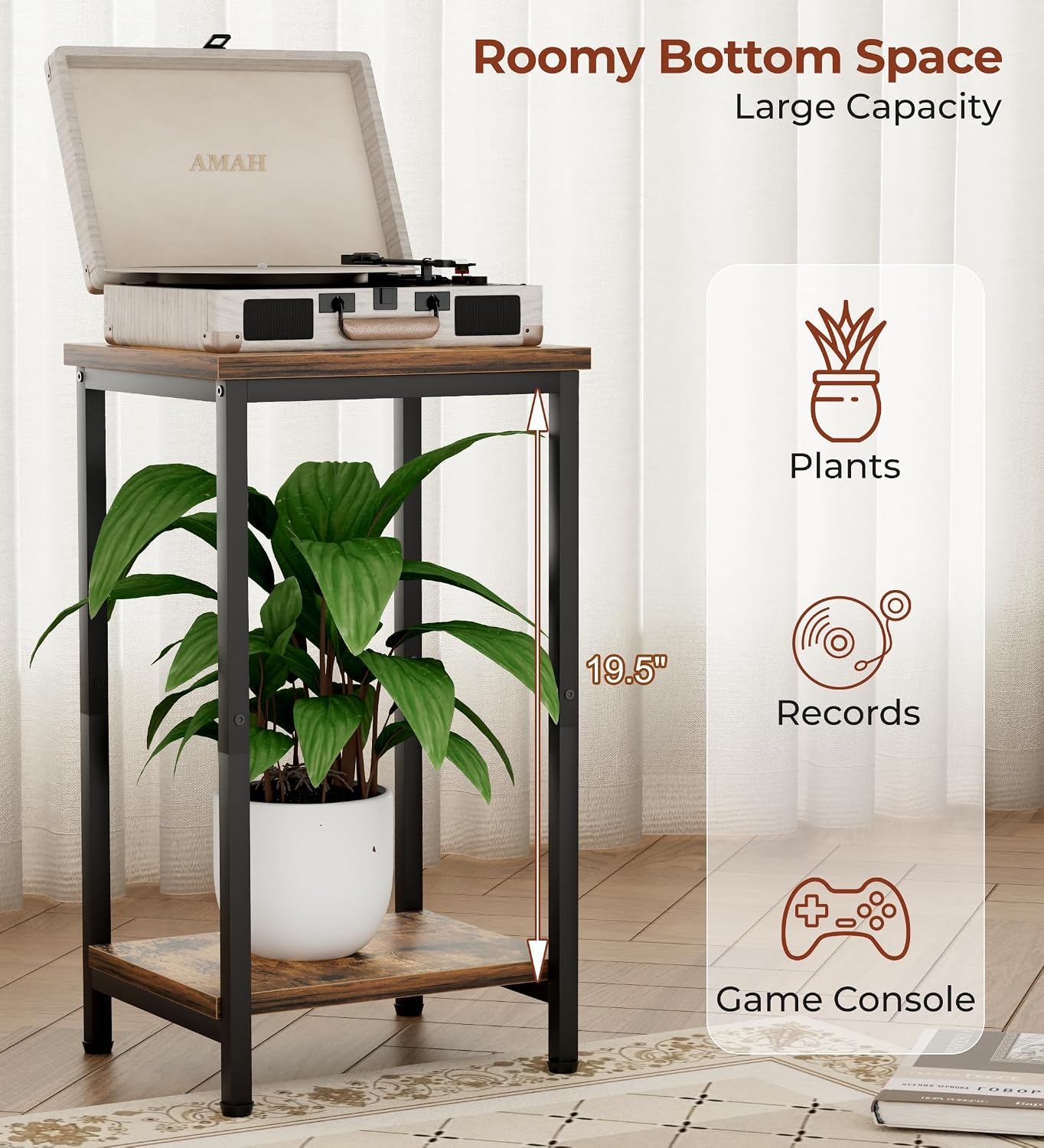 KEETDY Metal Hat Racks for Baseball Caps and Small Side Table for Small Space image 5