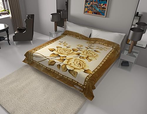 Miniatura 9 de Nueva Manta Solaron Queen Size Flower Beige Korean Mink Blanket