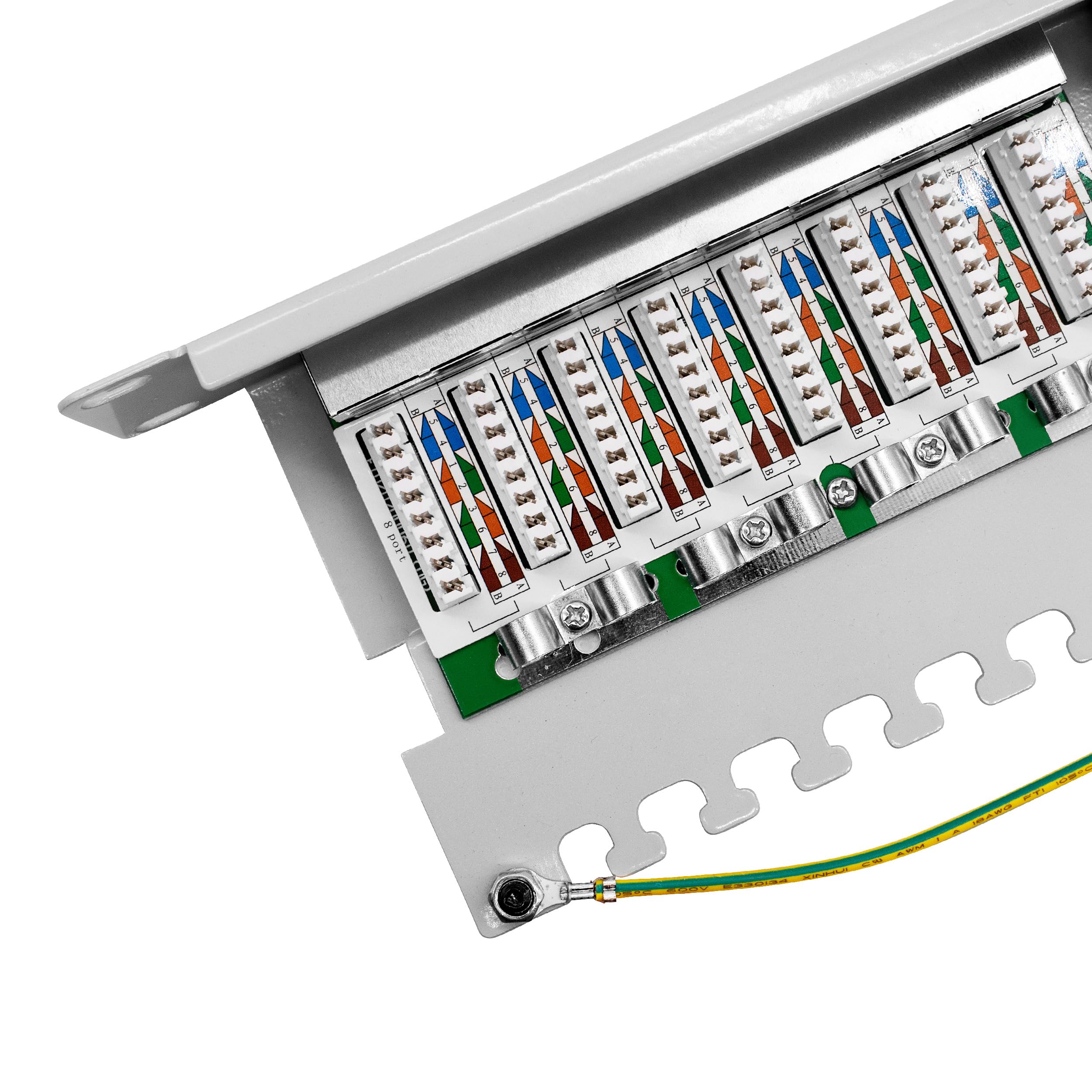 ProfiPatch Patchpanel Patchfeld Cat.6 19 Zoll 24-Port RJ45 geschirmt 1HE | Rackeinbau, grau
