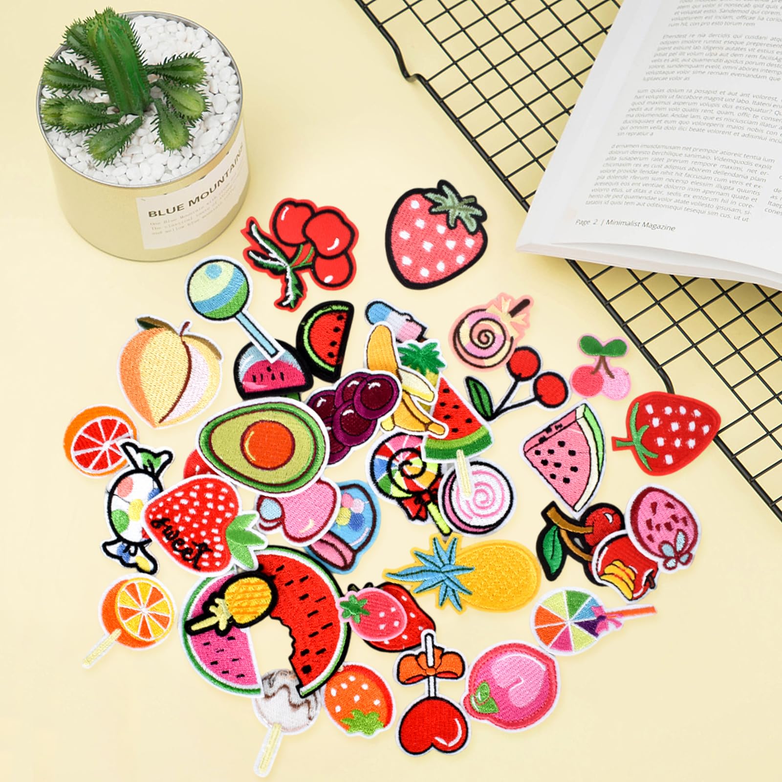 10pcs Patchs Brodé Cerise Paillettes - Appliques Fruits à Coudre Ou Thermocollant Pour Vêtements