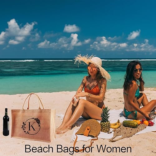 Vista 2 de A-Z - Bolsas grandes con iniciales con monograma para mujeres, regalos de agradecimiento para profesores, madres para el día de la madre