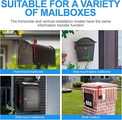 Vista 11 de Ozland Bandera profesional multidireccional para buzón, kit de bandera de repuesto de buzón de acero galvanizado, instalación sin herramientas