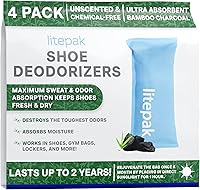 Vista 2 de Litepak Desodorizador de zapatos y eliminador de olores de carbón activado absorbente de olores para zapatos y bolsas de gimnasio, ambientador