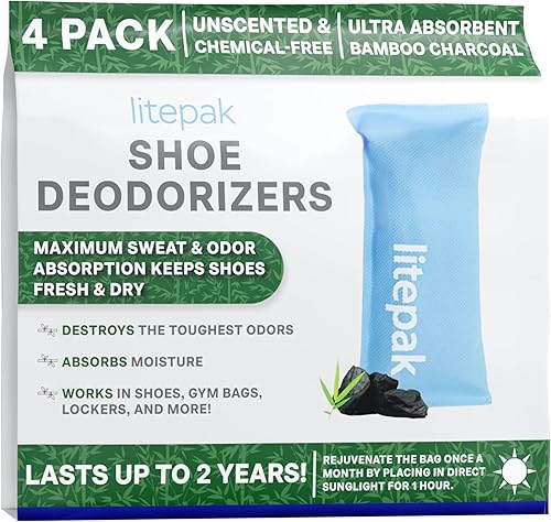 Miniatura 2 de Litepak Desodorizador de zapatos y eliminador de olores de carbón activado absorbente de olores para zapatos y bolsas de gimnasio, ambientador de