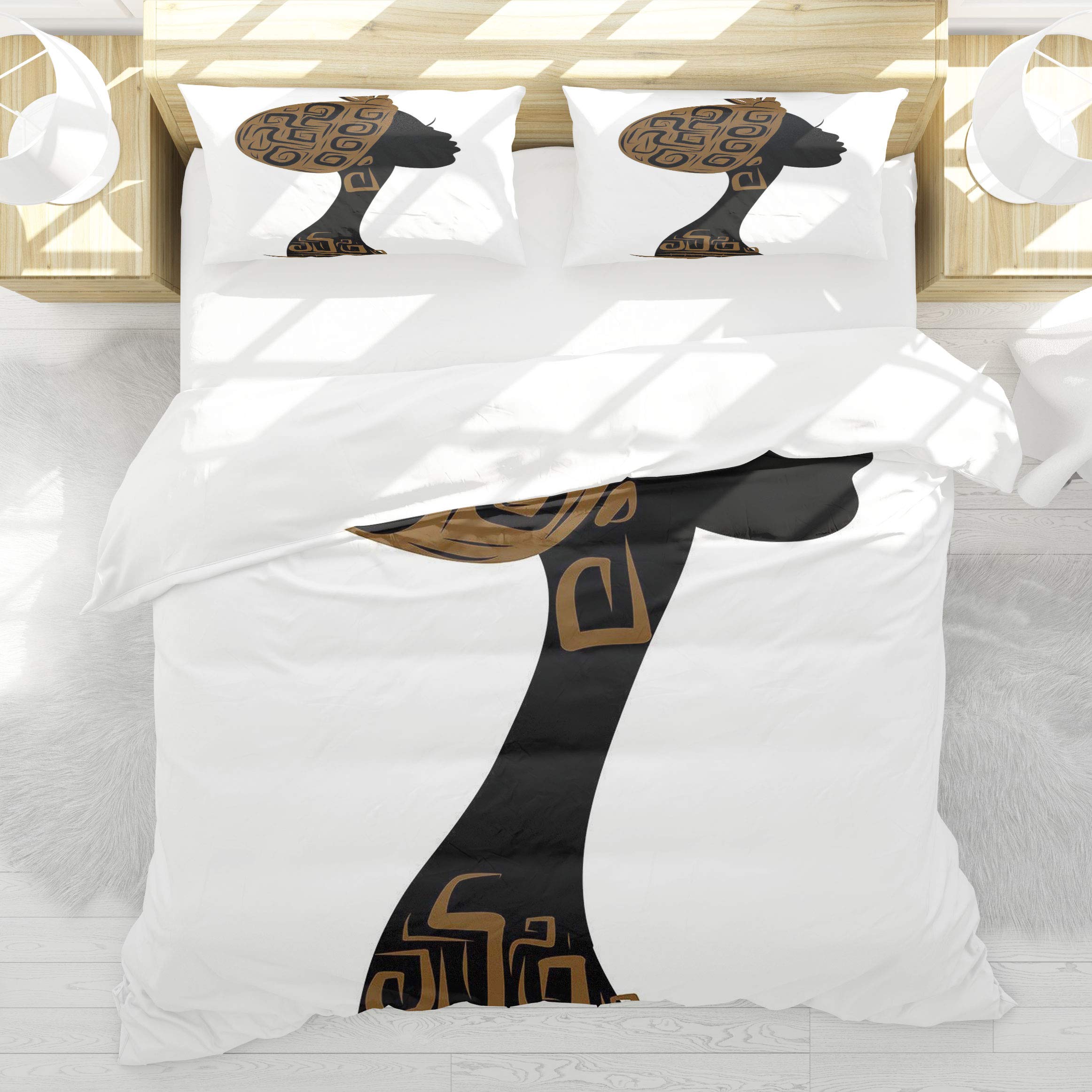 Housse de couette africaine 220x240cm parure de lit ethnique avec 2 taies