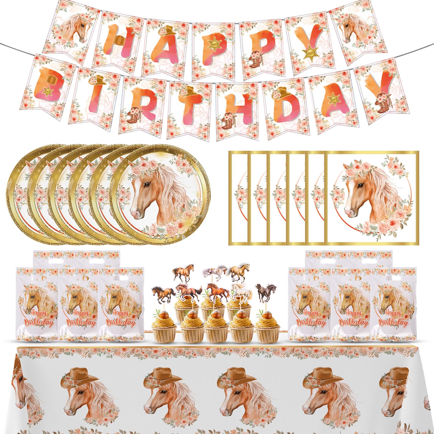Assiettes Anniversaire Chevaux - Anniversaire Cheval - Dragées Anahita