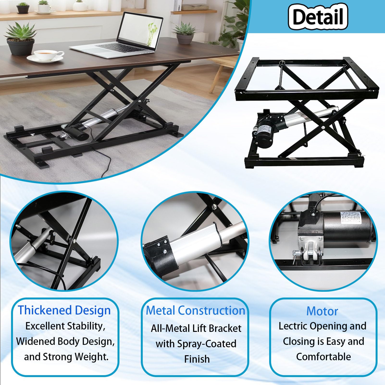 Tavolo elevatore elettrico a forbice regolabile in altezza per sala da pranzo con piattaforma di sollevamento elettrica telecomandata accessorio per la casa con cavo, perfetto per risparmiare spazio e