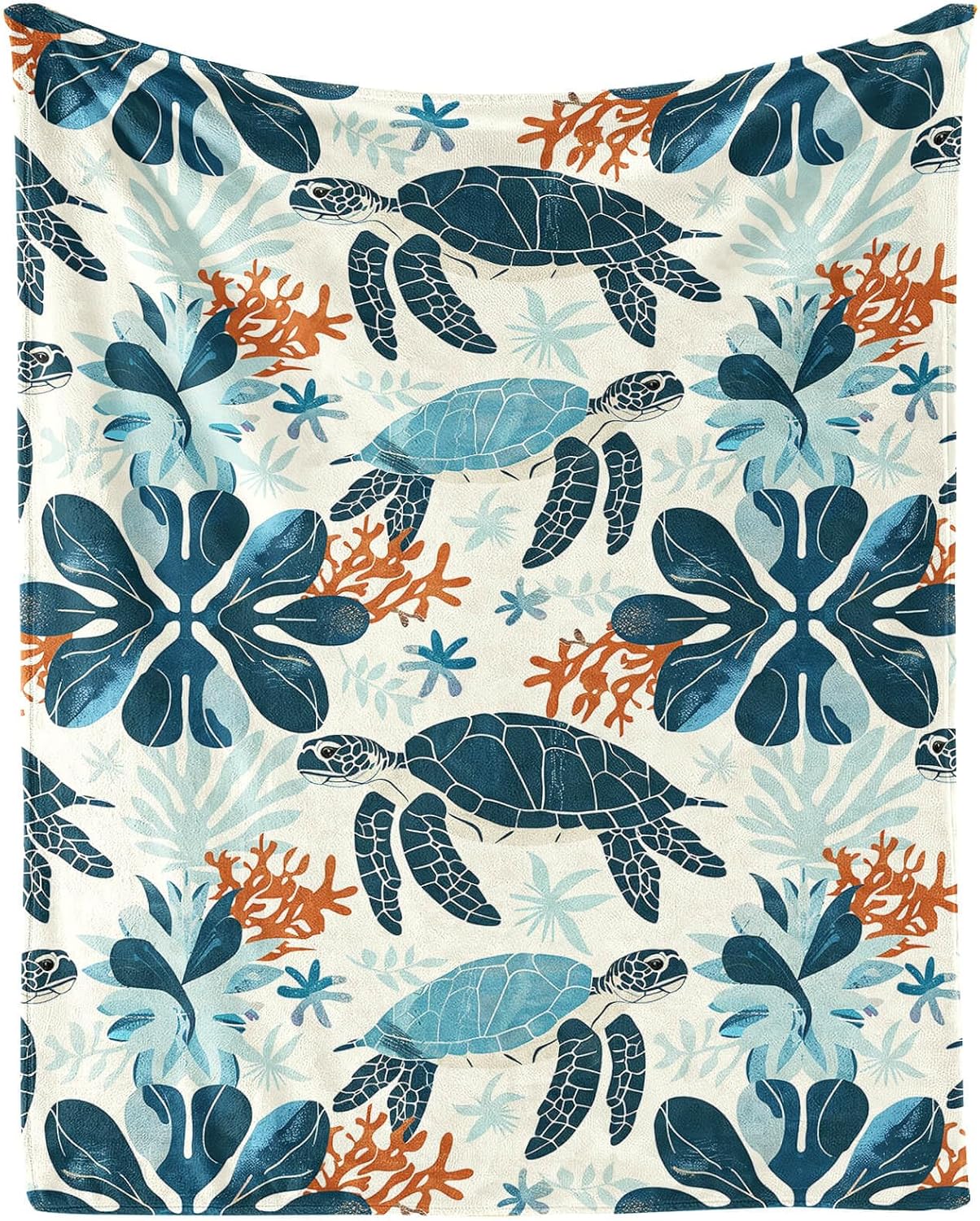 Sea Turtle Blanket for Women Men, Cute Sea Turtle Themed Design Printed Throw Blankets for Teens Adults Lap, Chair Sofa, Warm Soft Cozy Blanket, 50"x 60"