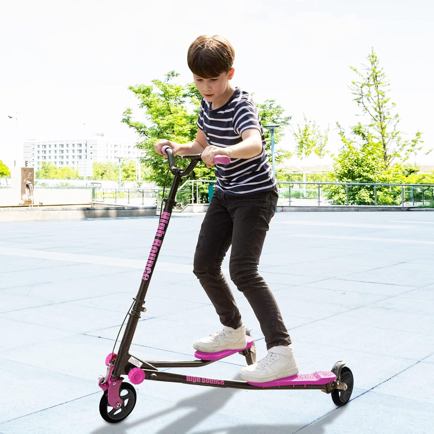 High Bounce Y Slicker 3 Wheel Drift Scooter - Great Outdoor Scooters for Kids, Foldable