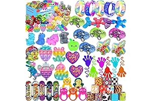 Premium Pop Sensory Fidget Toys 64-Pack for Vday Party Favors, Classroom Prizes,...