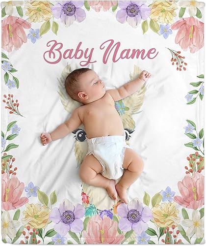 Vista 40 de Hyturtle Mantas de bebé personalizadas con nombre, mantas personalizadas para bebé niña, mantas personalizadas con temática de jirafa, manta de cama