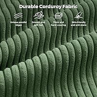 Vista 4 de Vesgantti 97" L-Shape Modular Sofa, 3-Seat Corduroy Couch with Movable Ottoman, Sectional Sofa for Living Room, Green