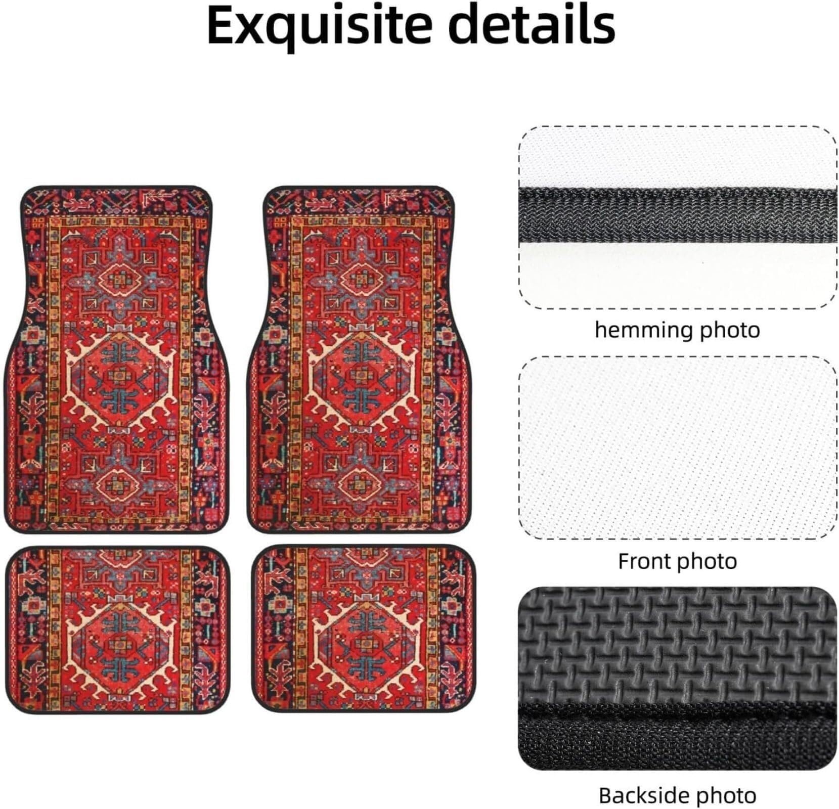 Bohemian Car Floor Mat Set of 4 - Non Slip All Weather Universal Fit for Cars SUVs Trucks — view 7