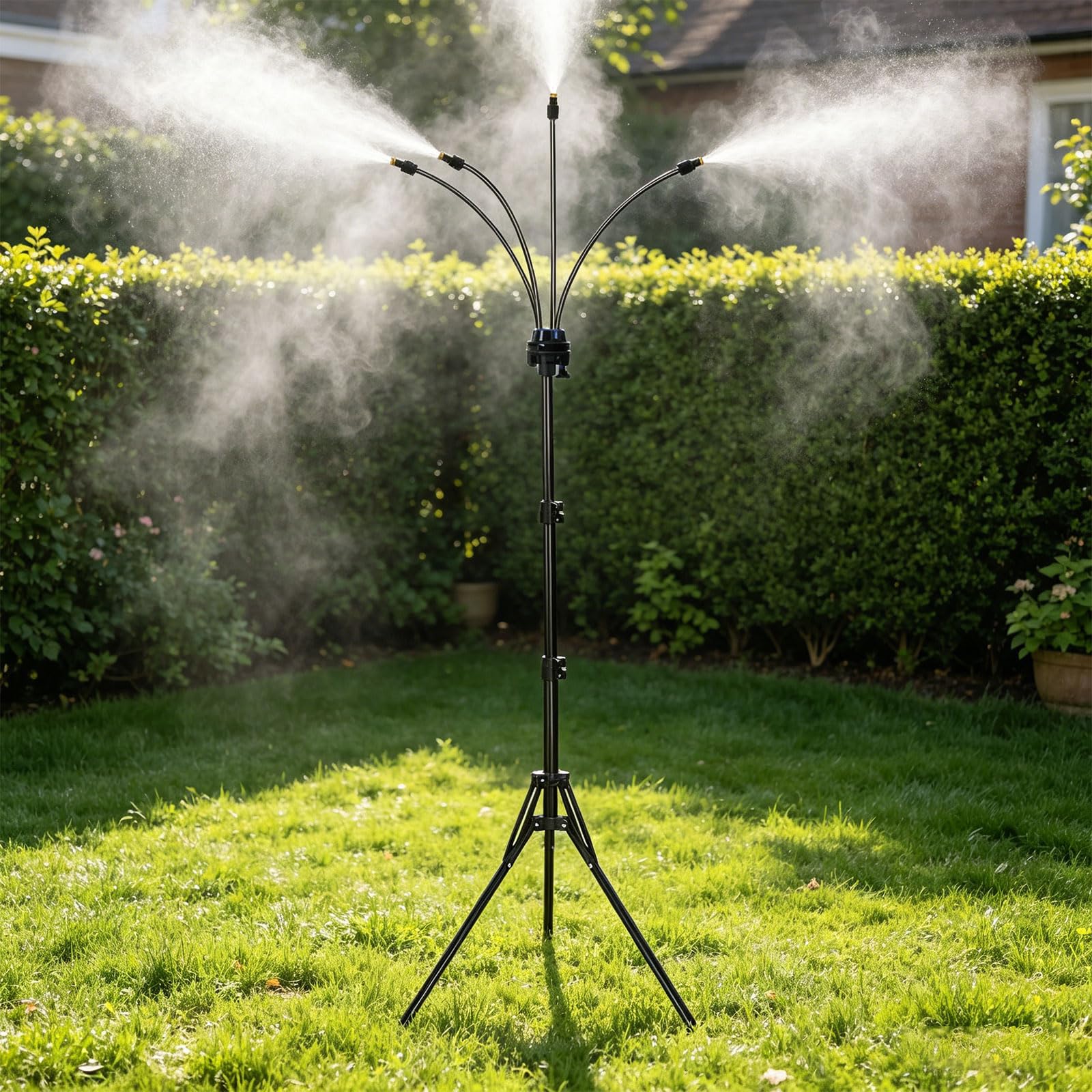 Dispositif de brumisation à cadre en métal robuste avec couverture de 1,5 m pour cour, piscine et espaces sociaux, ensemble de brumisation basse pression