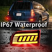 Vista 4 de Carcasa roja LED para parachoques trasero, reflector, antiniebla, DRL, kit de montaje para 2003-2005 4Runner 2002-2009 Land Cruiser Prado 120