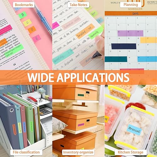 Miniatura 5 de Pestañas adhesivas 2400 pestañas para marcadores de página, pestañas adhesivas Morandi, marcadores de página para cuadernos, marcadores de libros,