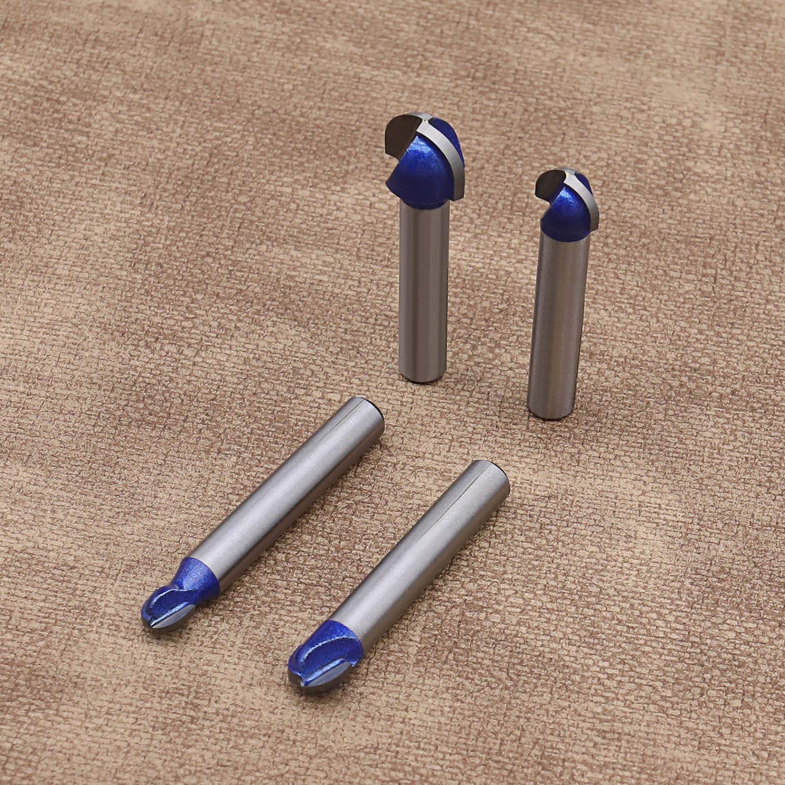 Set 4 Frese A Coda Di Rondine Per Legno - Diametri 1/4, 5/16, 3/8, 1/2 Pollice - Gambo 1/4 Pollice
