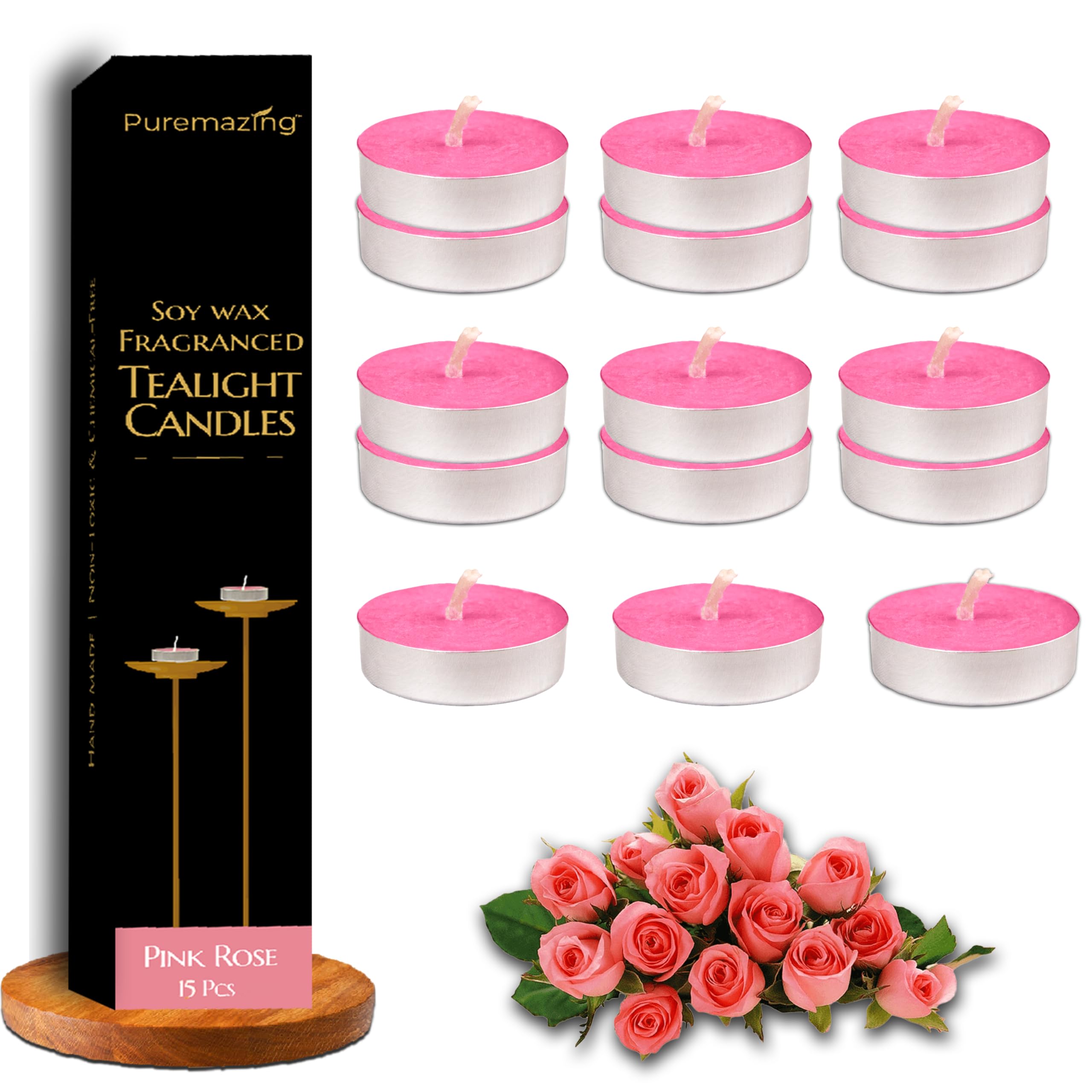 Puremazing By Imvelo Premium Assorted Tea Lights Candles | Pack Of 4, Set Of 60 | 100% Soy Candle Wax | 3 Hours Burn Time | Chemical Free & Non Toxic | Candles For Home Decor (B0CBBJSWJZ) Amazon Price History, Amazon Price Tracker