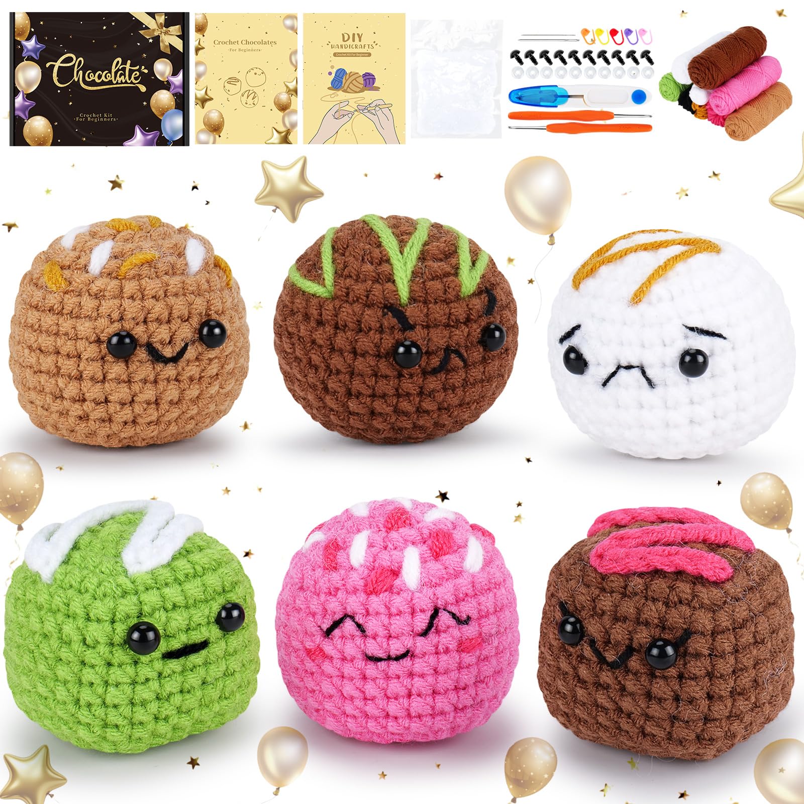 Kit de crochet débutant chocolat avec vidéos pas à pas complètes - 8