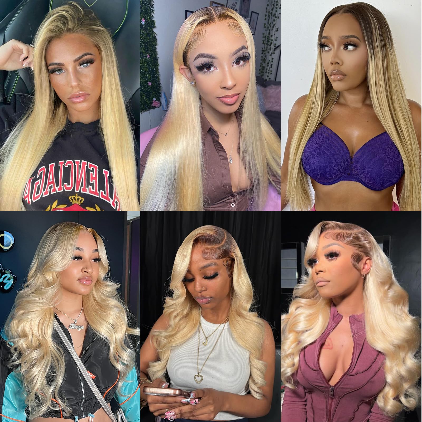 100% Brazilian Remi Human hair Lace front Wig Rooted Cool Blond Amazon.com : 22 Inch Ombre Blonde Wigs Human Hair 13x6  main image 2