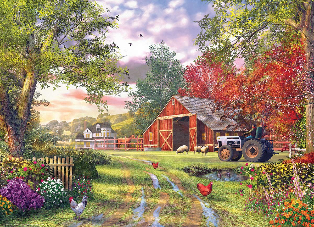 Eurographics 1000-Piece Jigsaw Puzzle - Evening At The Barnyard By Dominic Davison (19.25x26.5 Inches)