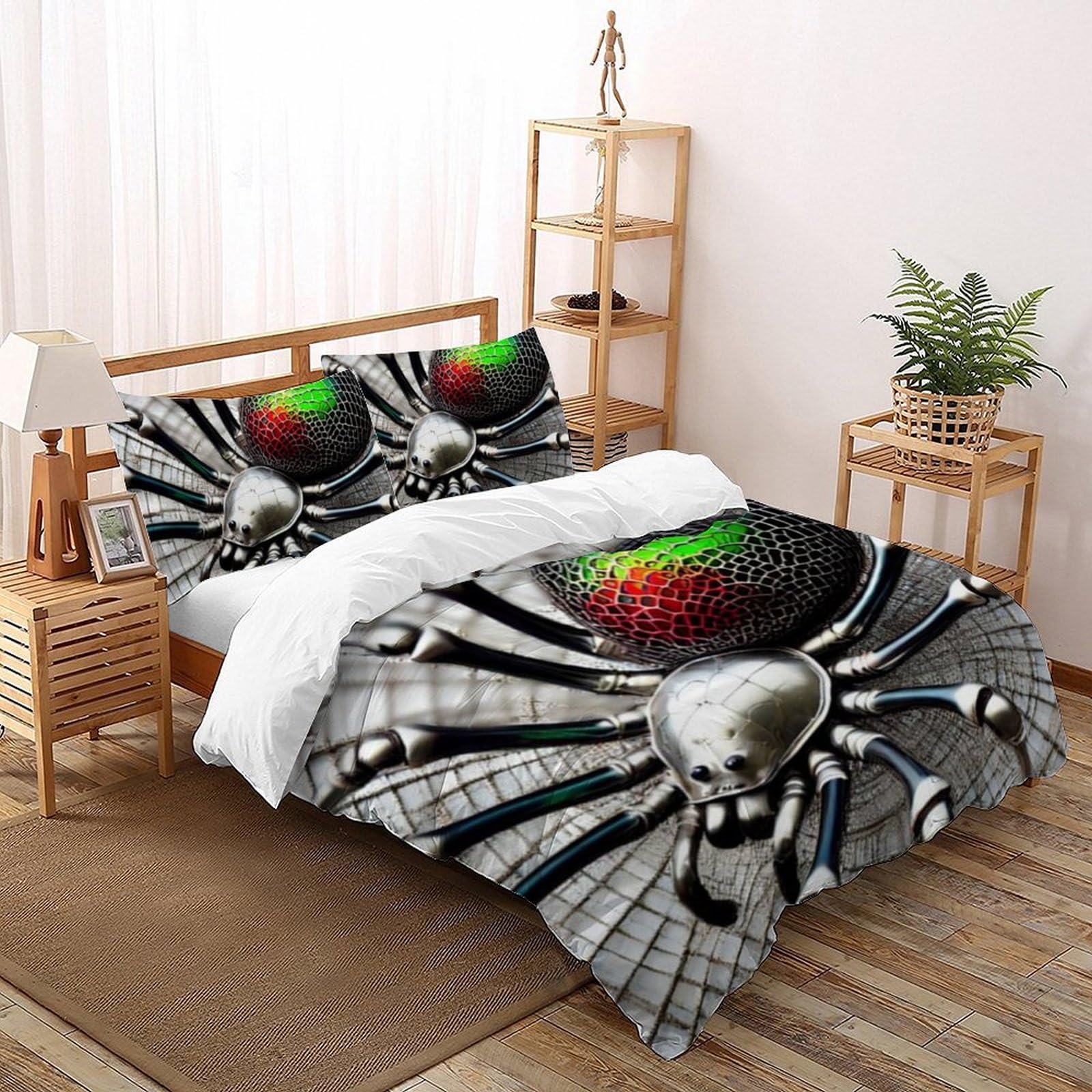 Parure de lit araignée en peluche 3D pour relooker une chambre d'ado moderne