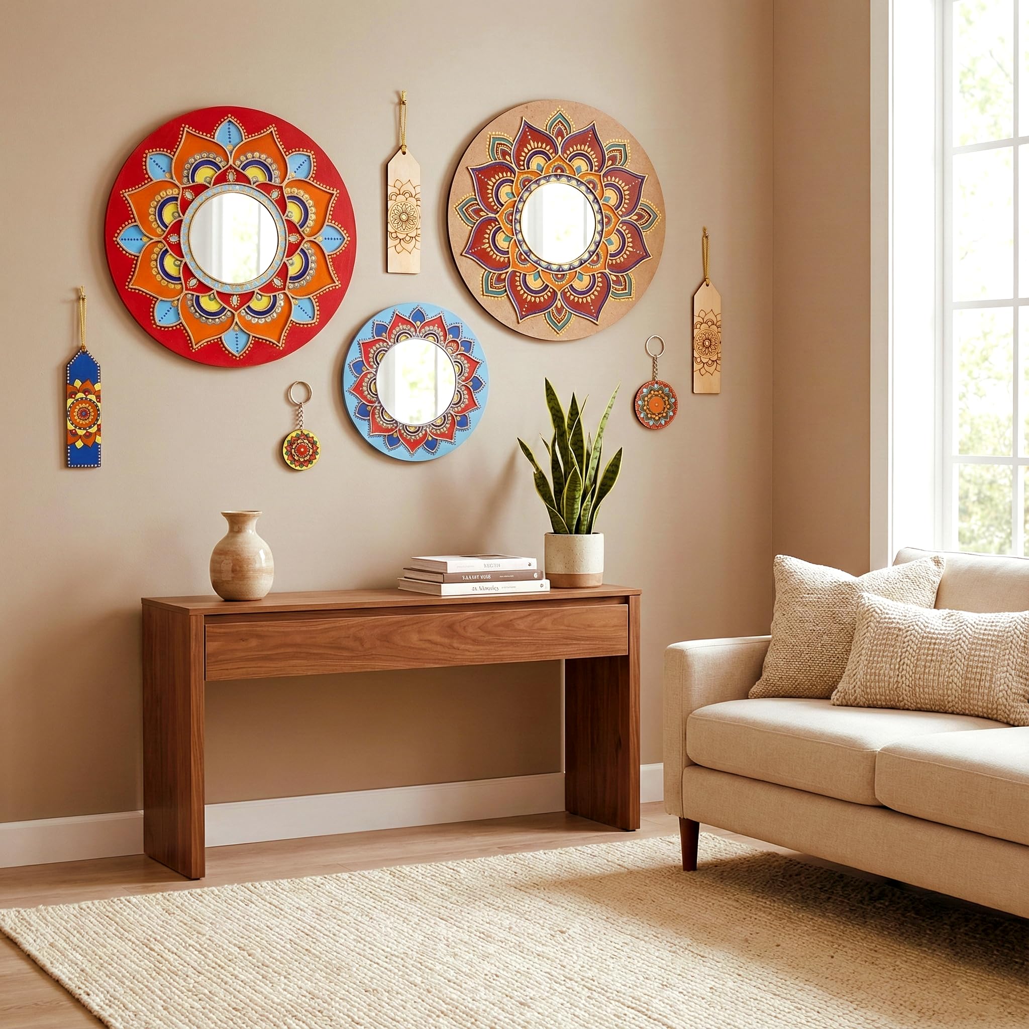 HOBBY INDIA Mandala Art Kit for Adults | DIY Mandala Painting Kit Set of 6 | Unique Art and Craft Kit Gift | Perfect Mandala Art for Decoration | 10+ Years