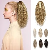 Vista 12 de REECHO Extensión de cola de caballo, extensión de cola de caballo de 18 pulgadas con clip de garra para mujer, extensiones de cabello largo, rizado