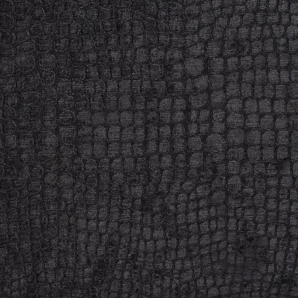 A0151R Black Textured Alligator Shiny Woven Velvet Contemporary Upholstery Fabric by The Yard