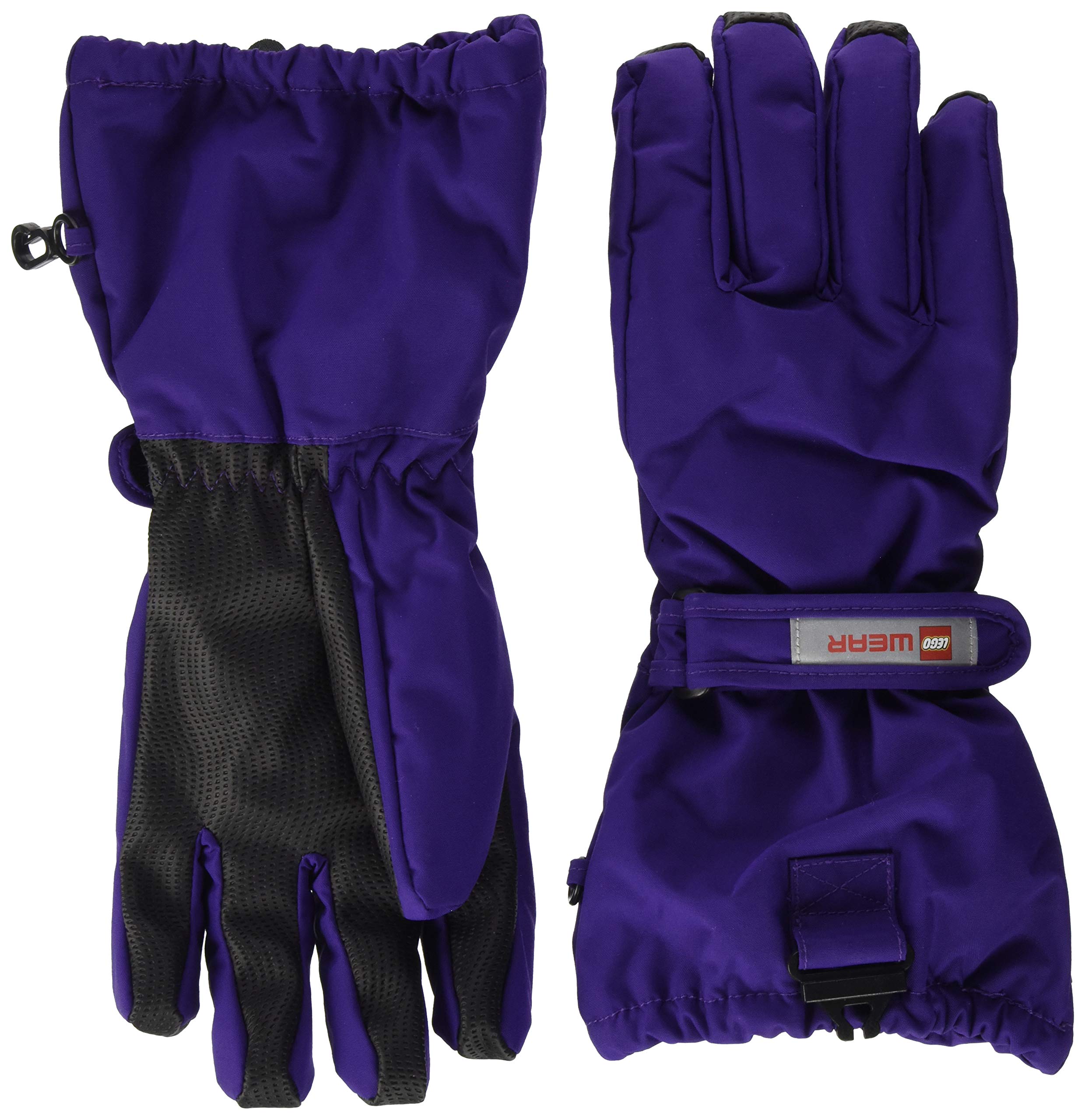 Kids Snow Gloves with Anti-Slip Grip & Membrane (Little Kids/Big Kids) Dark Purple 7-8 Years (Big Kids)