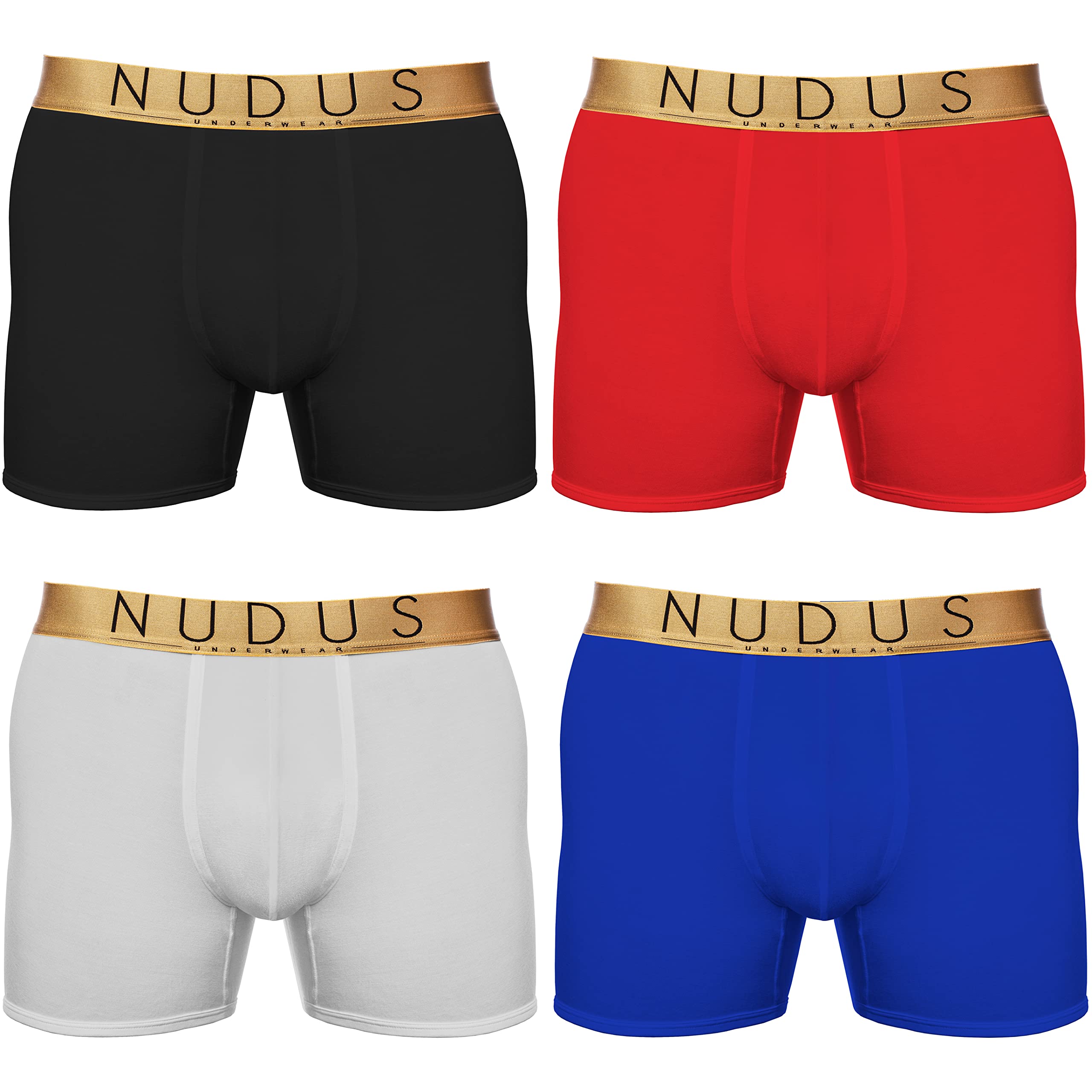 NUDUS UNDERWEARNUDUS Men's Bamboo Rayon 2 Pouches Underwear - Pack Of 4 Gift Box Briefs…