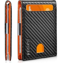 RUNBOX Slim Wallets for Men - Leather Money Clip Mens Wallet - RFID Blocking Front Pocket Bifold Wallet - Thin Credit Card Holder with Gift Box