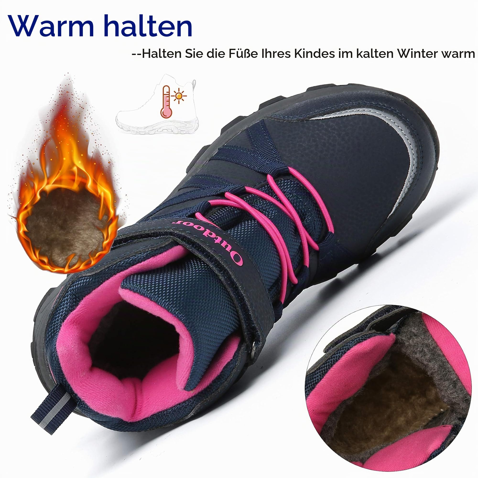 Winterstiefel Kinder Warmfutter Winterschuhe Outdoor Wanderschuhe