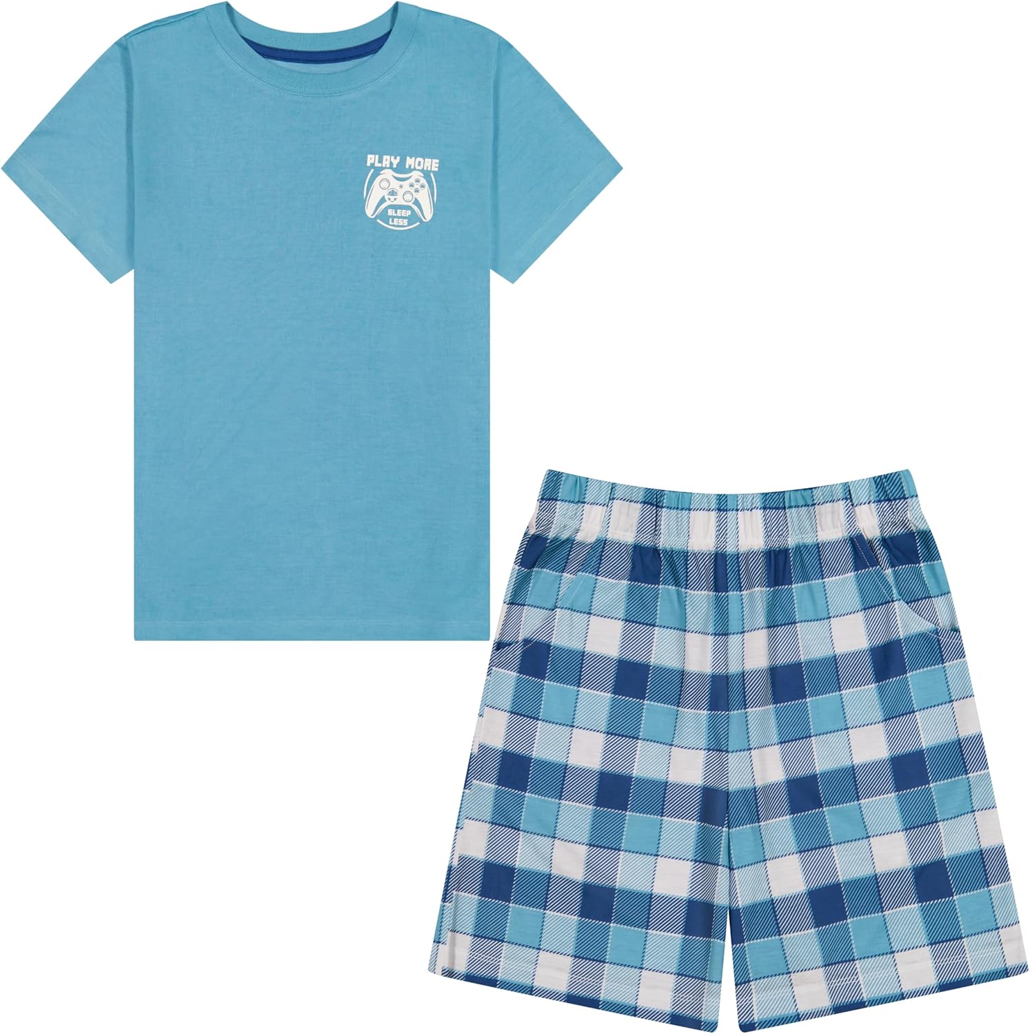 US Angels Pajamas Set for Boys, 4-Piece Set, Short Sleeve Shirt with Pajama Shorts - Image 7