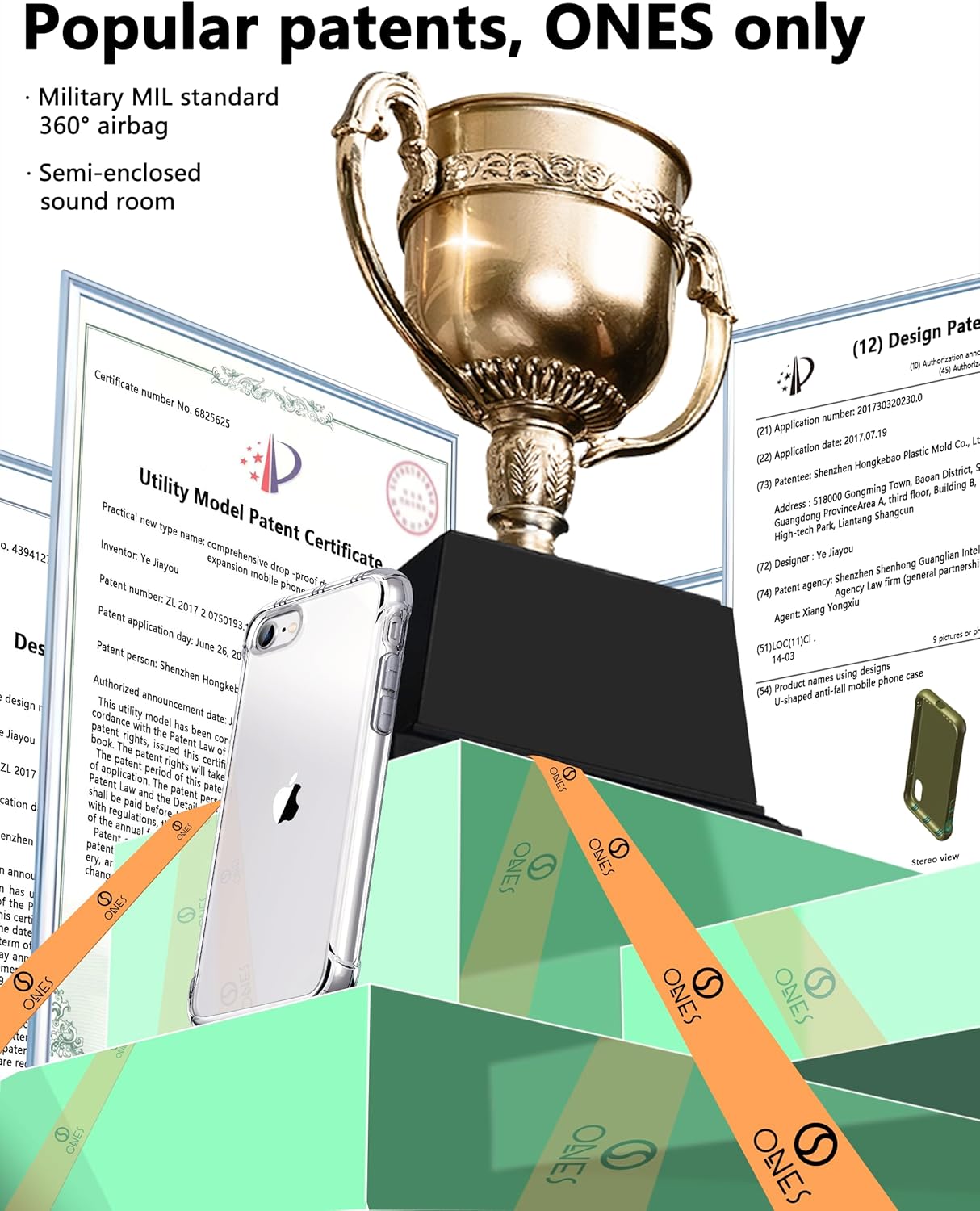 ONES for iPhone SE3 SE2 SE 8 7 Case Clear, Slim Soft TPU Silicone Cover, Military Drop Protective Thin Phone Bumper Case with Shockproof Airbags, Yellowing Resistant, Transparent - Image 2