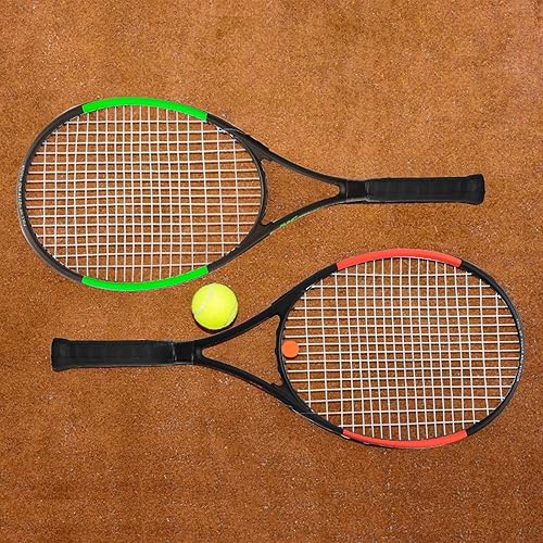 Miniatura 7 de KEVENZ Raqueta de tenis con bolsa de transporte, raqueta de tenis profesional para adultos, peso ligero y a prueba de golpes, verde..