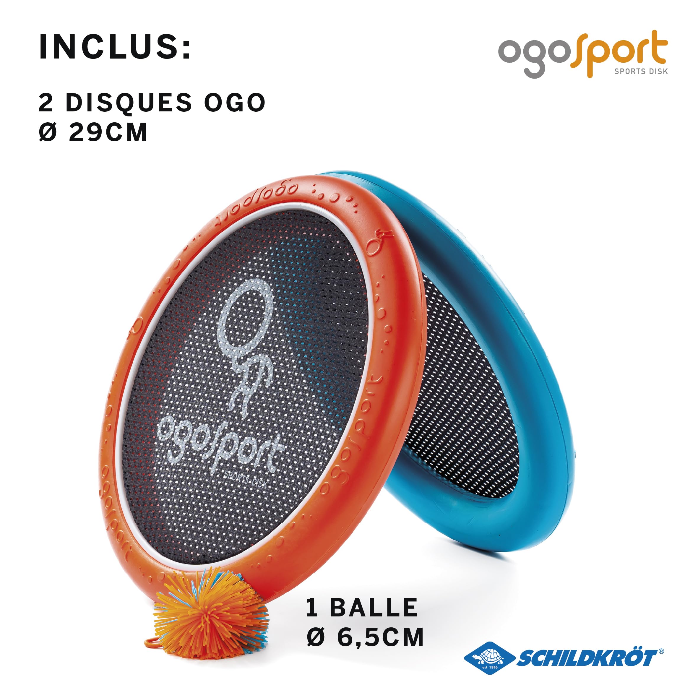 Set, 2 Disques Souples Ogo Ø29cm, 1 Balle, Taille Standard, Le Classique Jeu Populaire