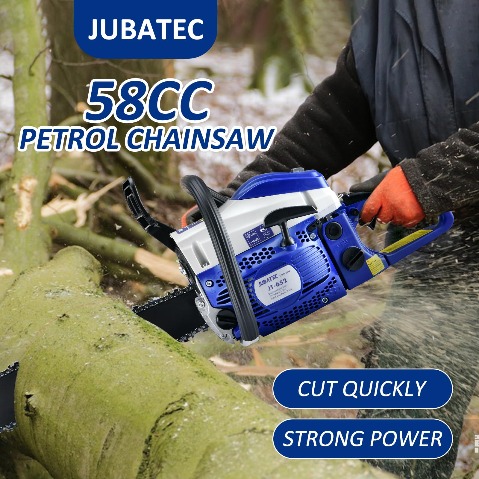 Amazon.com : JUBATEC 58cc Gas Chainsaw 20-Inch Guide Bar 2-Cycle